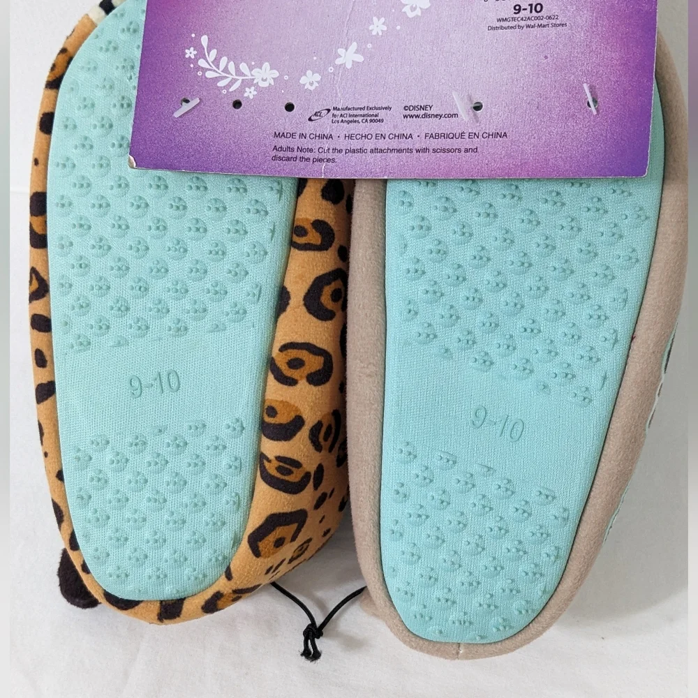 Disney Encanto Antonio's Animals Kids Plush Sock Top Slippers, Size 9-10, NWT